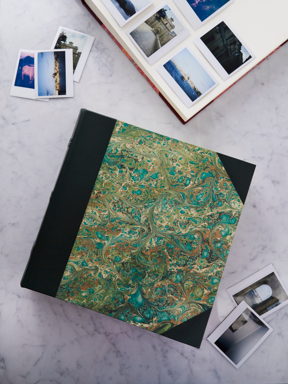 Hand-Marbled Leather Bound Photo Album