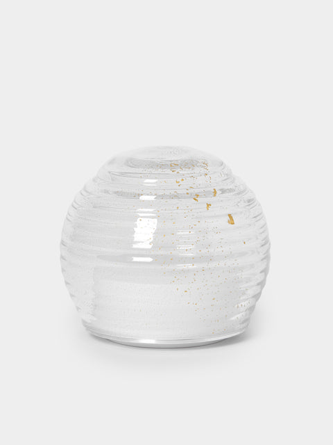 Green Wolf Lighting - Gold Fleck Curve Hand-Blown Murano Glass Portable Table Light - Clear - ABASK - 