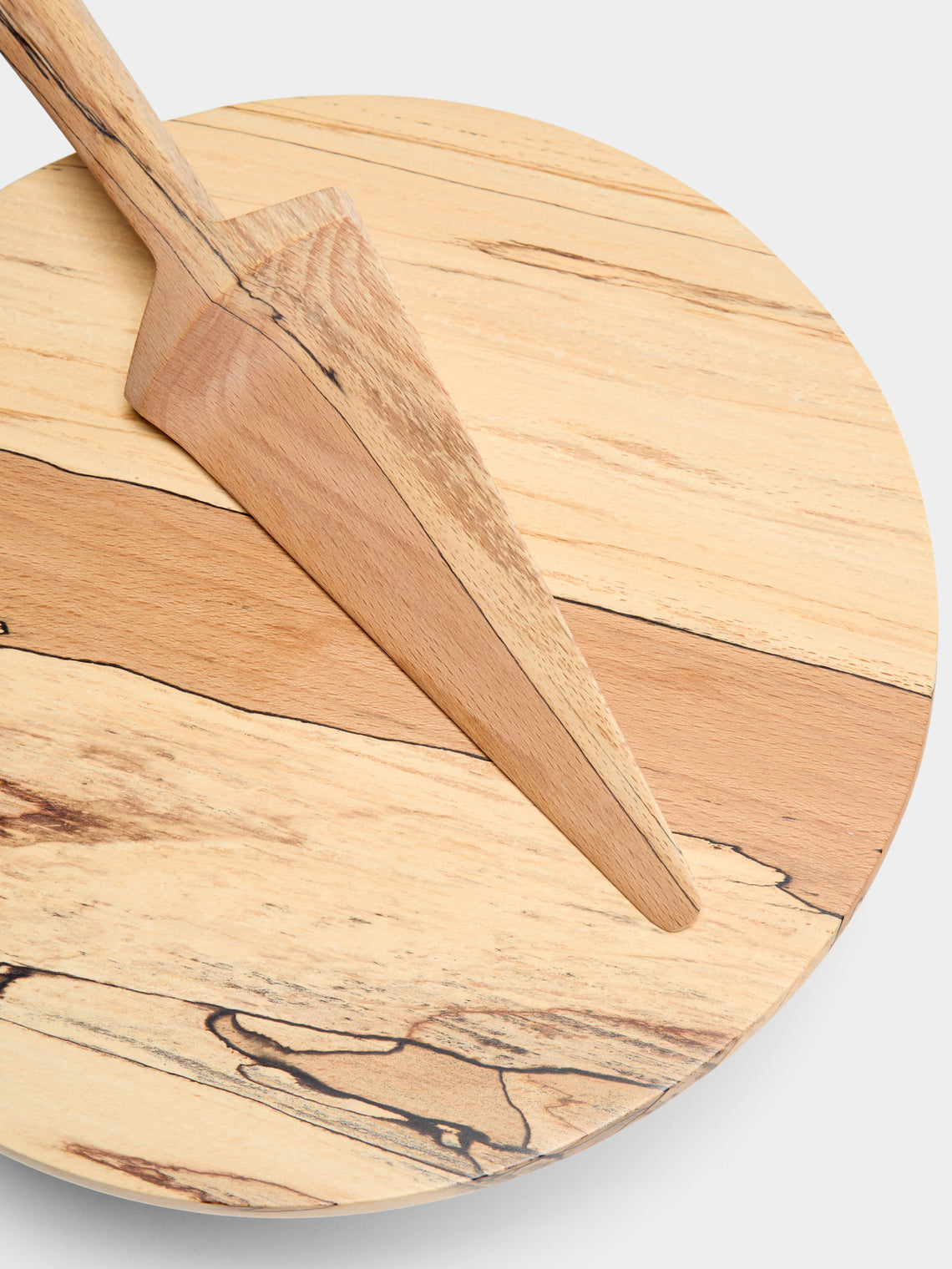 Bird & Branch - Hand-Turned Spalted Beech Cake Stand with Server - Natural - ABASK