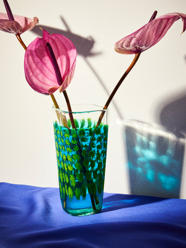 Antique and Vintage - 1951 Riccardo Licata for Cenedese Glass Vase (9in/23.5cm) - Green - ABASK