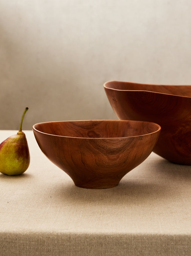 Thursday Furniture - Hand-Turned Cherry Footed Bowl - Brown - ABASK