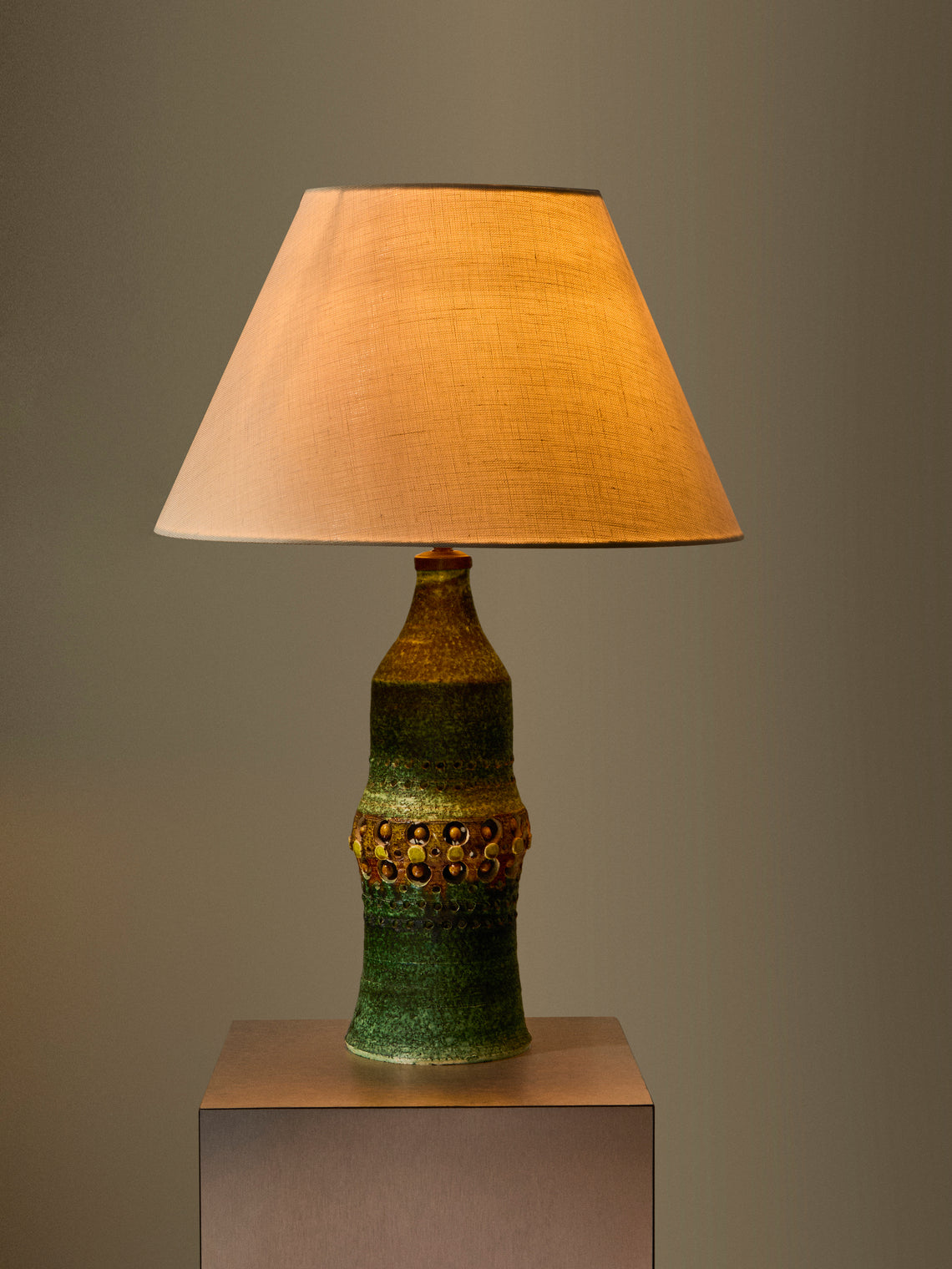 Antique and Vintage - 1960s Georges Pelletier Ceramic Table Lamp Base - Green - ABASK
