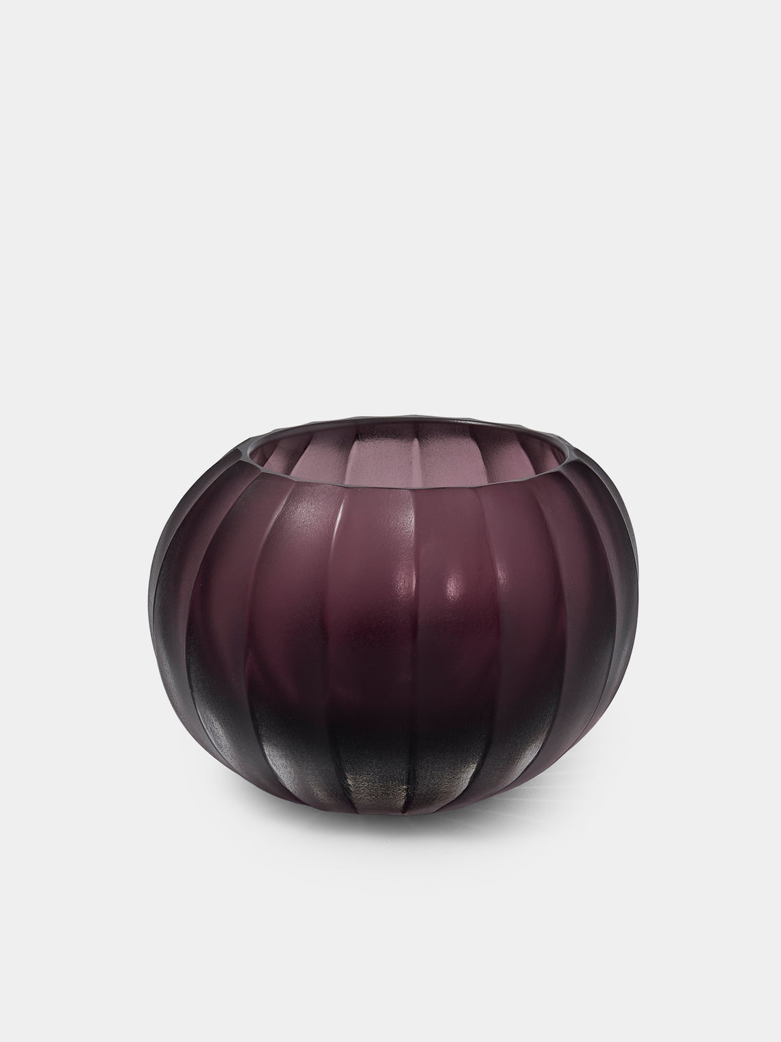 Micheluzzi Glass - Bocia Ametista Coste Hand-Blown Murano Glass Vase (4.5in/12cm) - Purple - ABASK - 