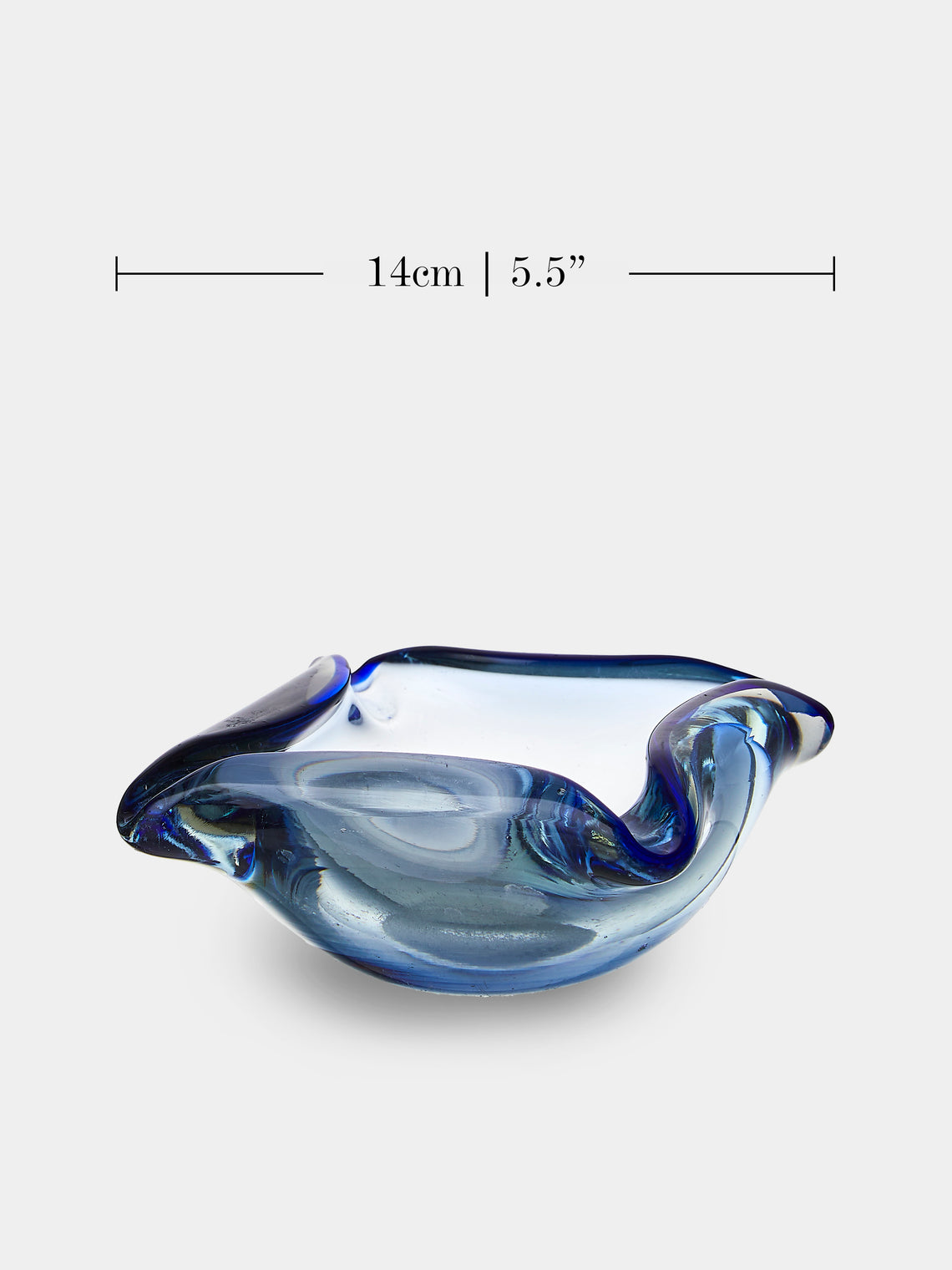 Antique and Vintage - Mid-Century Glass Ashtray - Blue - ABASK