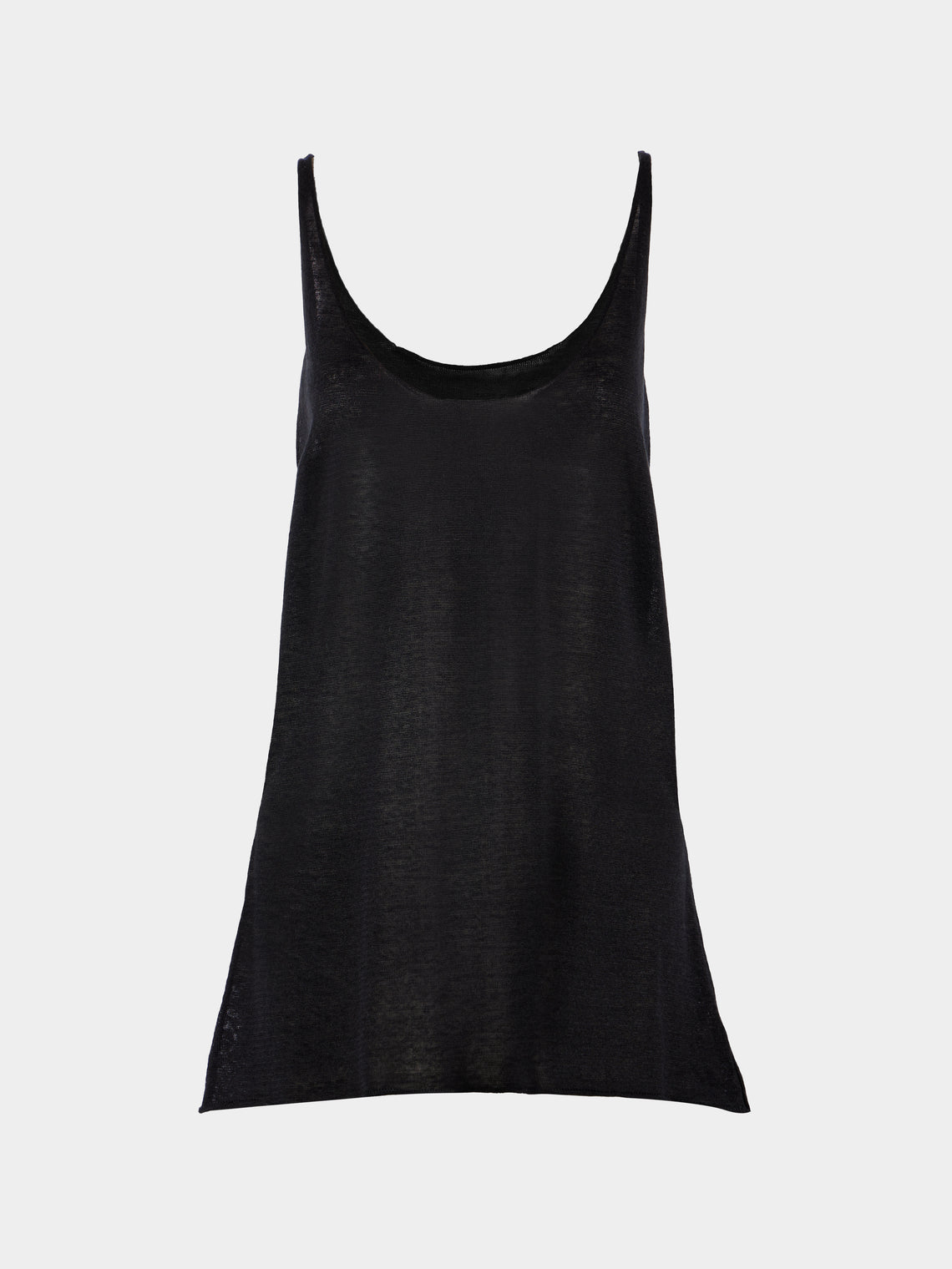 Dusan - Linen Asymmetric Tank Top | One Size - Black - ABASK - 