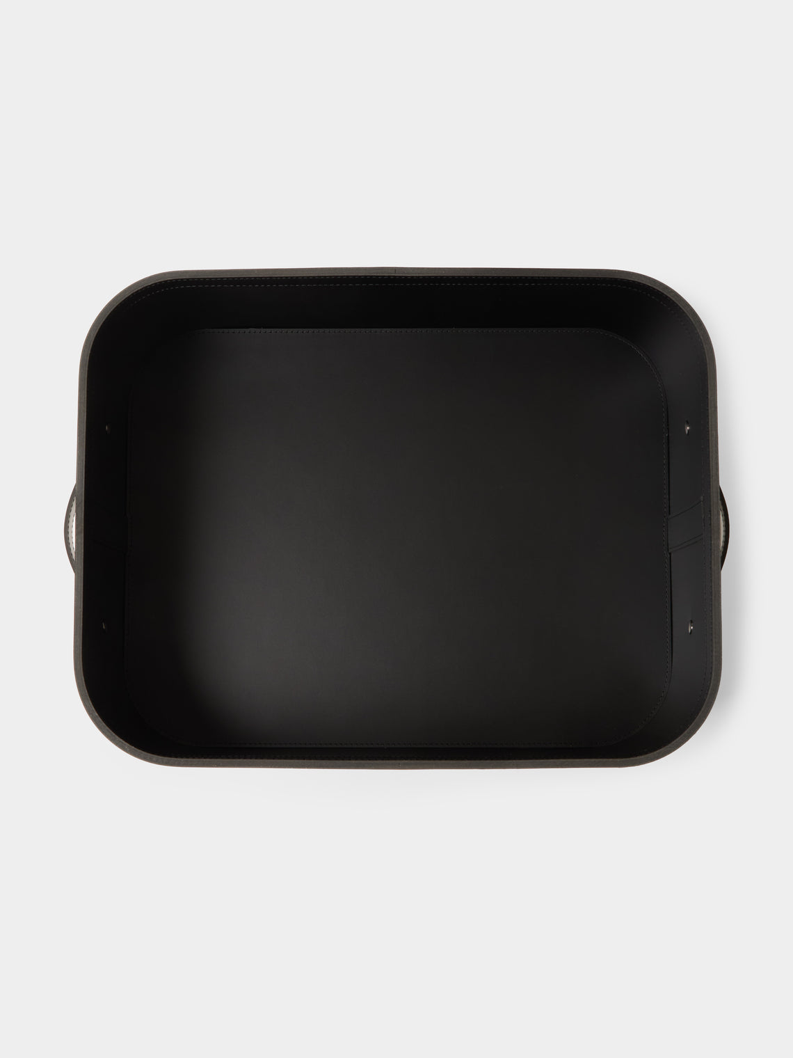Pinetti - Penelope Leather and Canvas Lidded Basket - Black - ABASK