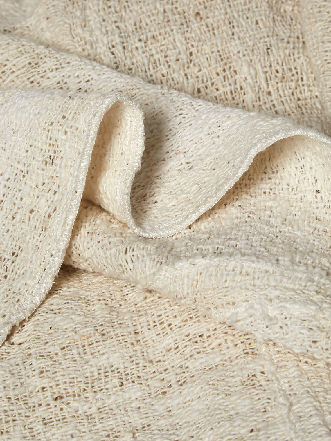 Valentina Hoyos - Patchwork Cotton Bedspread (110in/2.8m) - Natural - ABASK