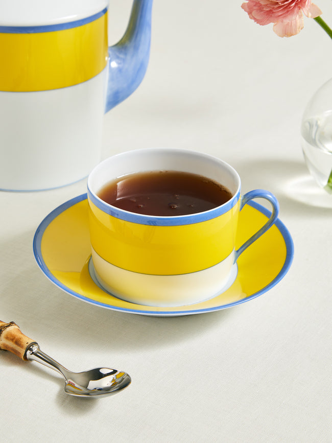 Robert Haviland & C. Parlon - Monet Porcelain Breakfast Cup and Saucer (Set of 2) - Yellow - ABASK