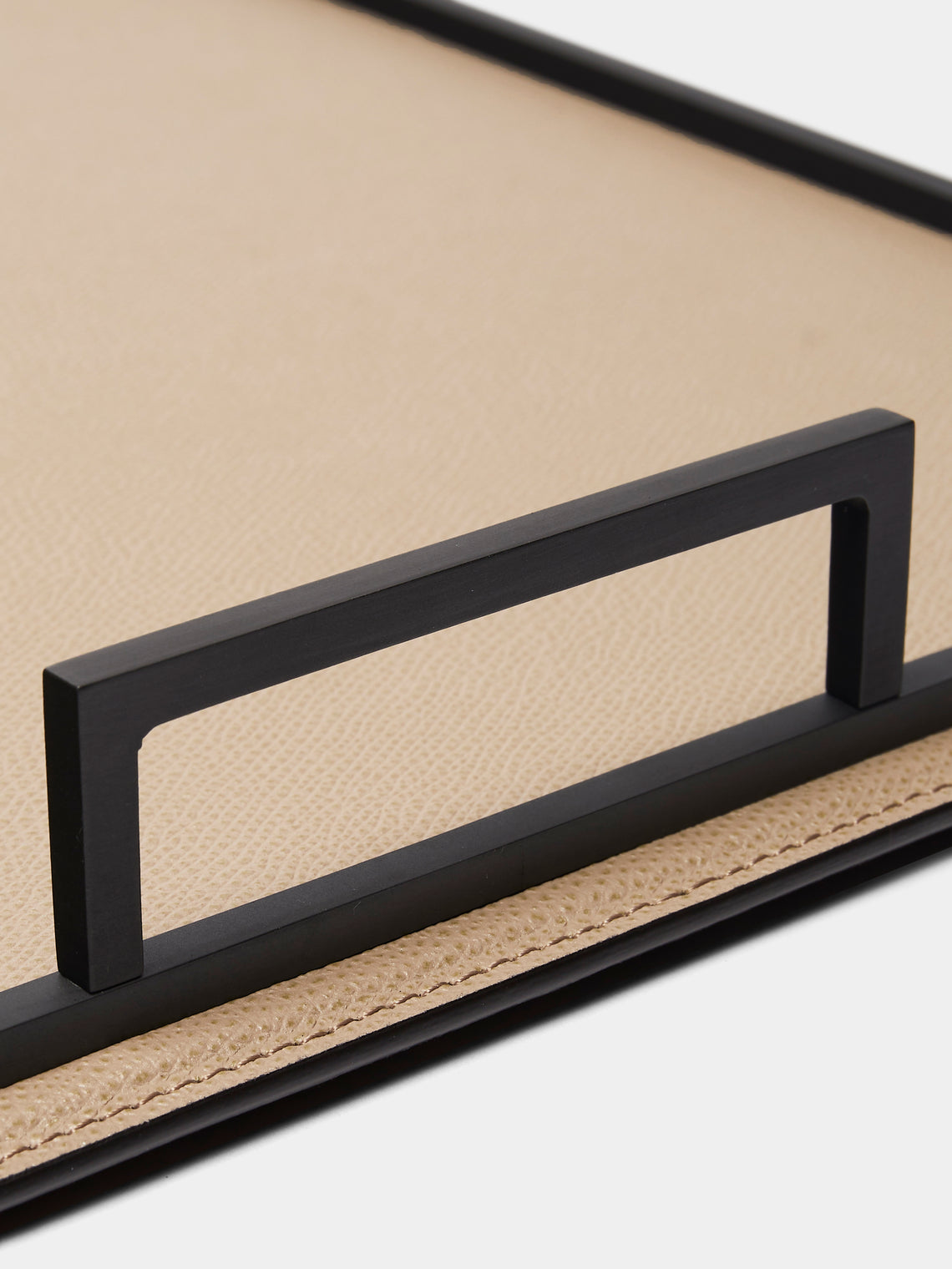 Giobagnara - Bellini Leather Tray (18.5in/46.5cm) - Beige - ABASK