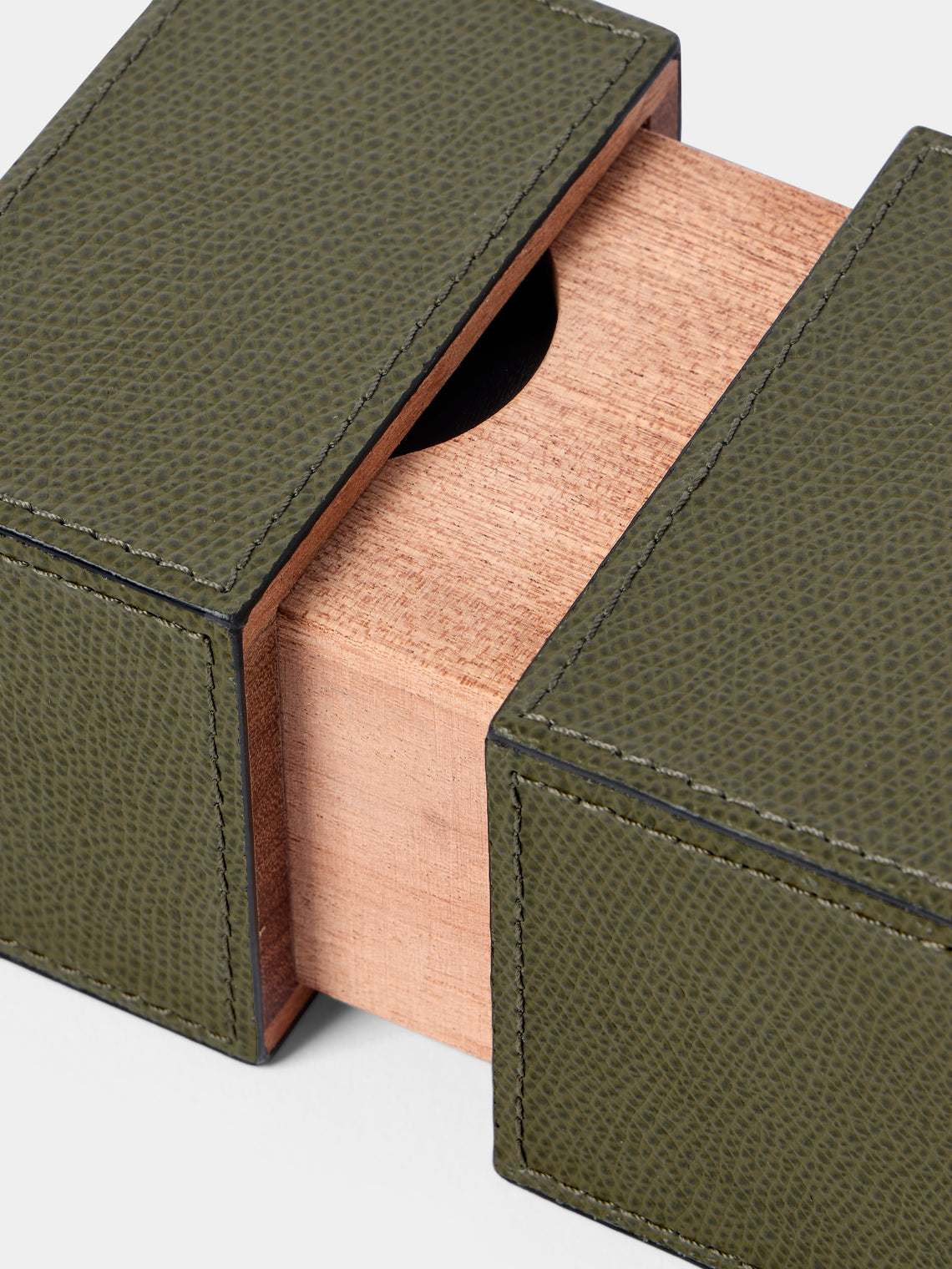 Giobagnara - Naples Leather Playing Cards Set - Green - ABASK