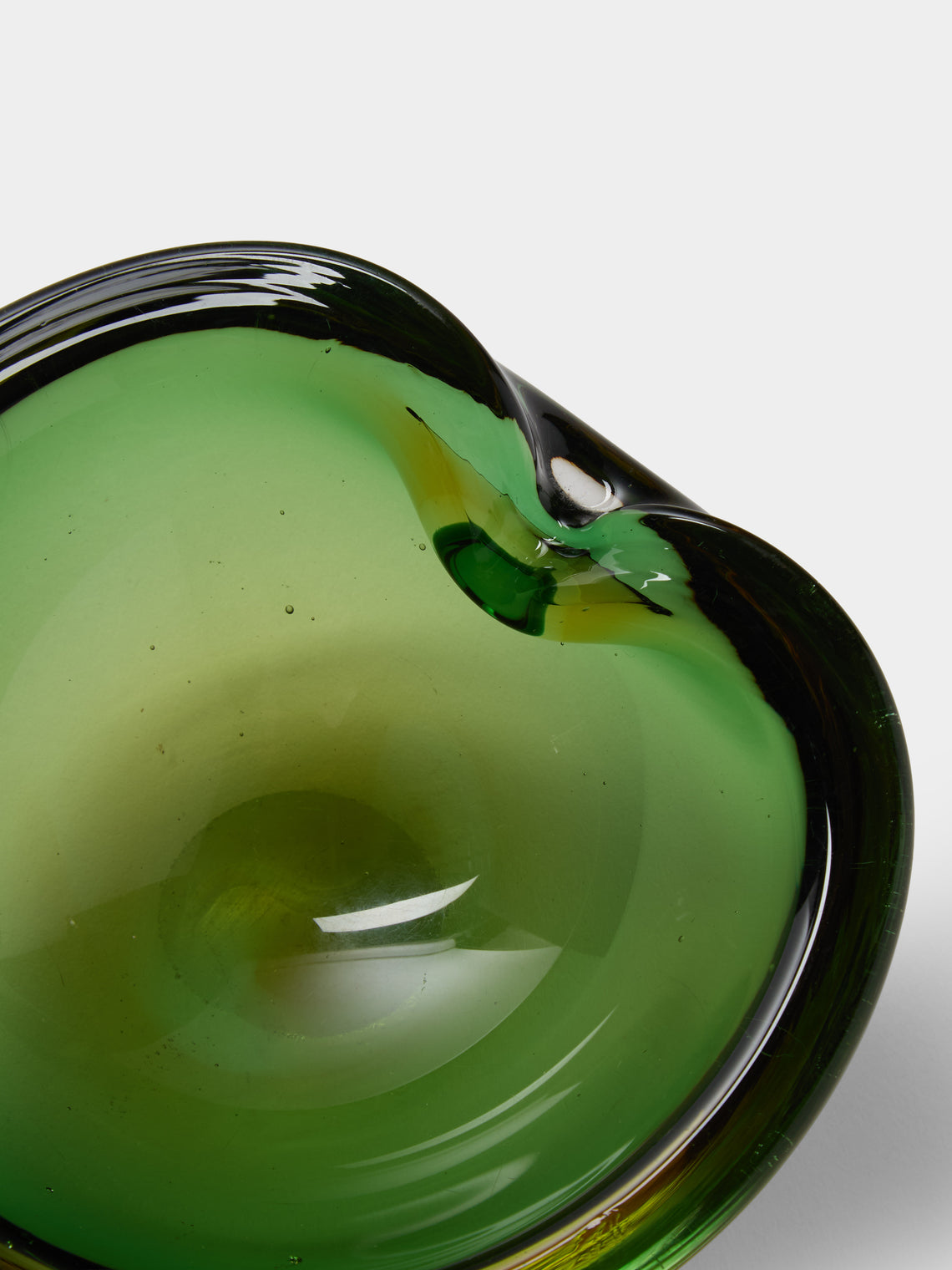 Antique and Vintage - Mid-Century Murano Glass Ashtray - Green - ABASK