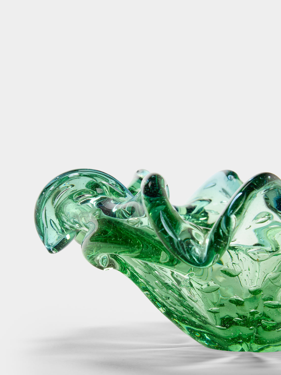Antique and Vintage - Mid-Century Crystal Ashtray - Green - ABASK