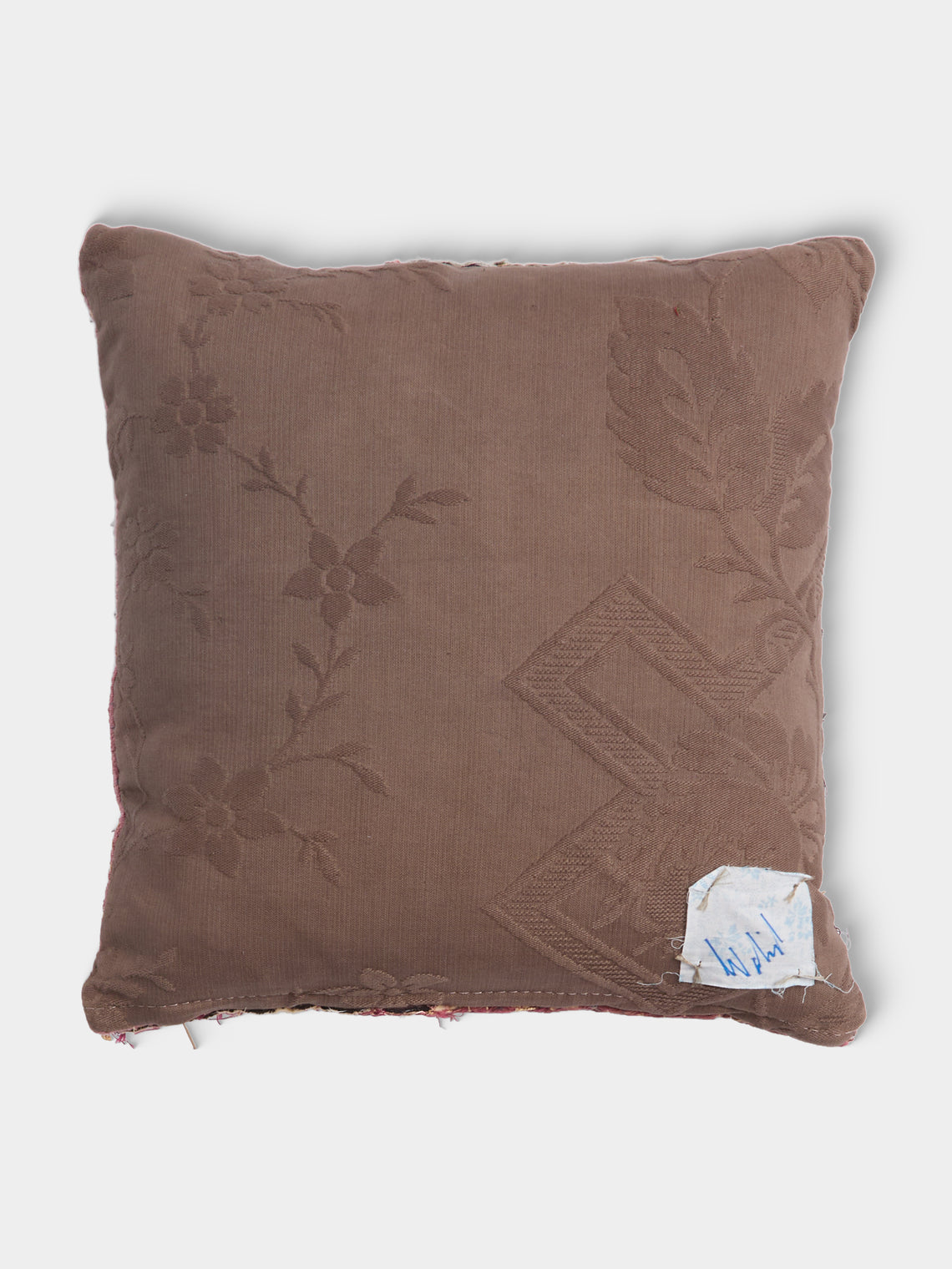 By Walid - 19th-Century Qing Dynasty Embroidered Silk and Marcella Cotton Cushion (13.5in/35cm) - Multiple - ABASK