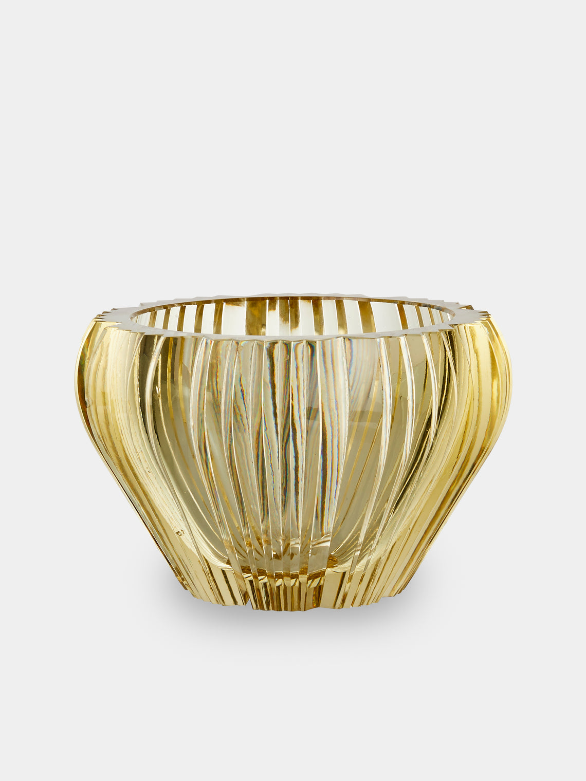 Antique and Vintage - 1950s Daum Crystal Vase (7in/17.5cm) - Yellow - ABASK - 