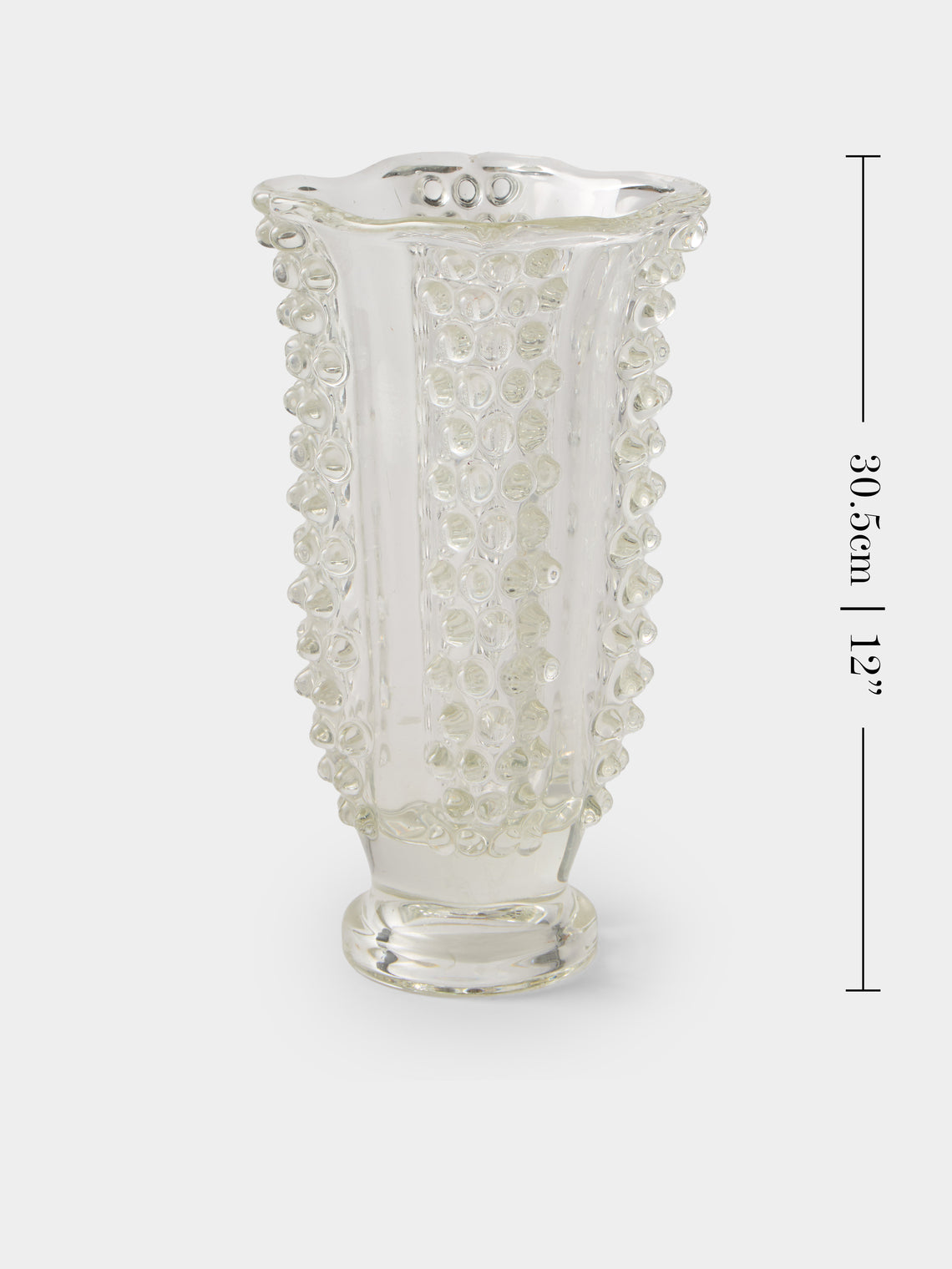 Antique and Vintage - 1930s Ercole Barovier Glass Vase (12in/30.5cm) - Clear - ABASK