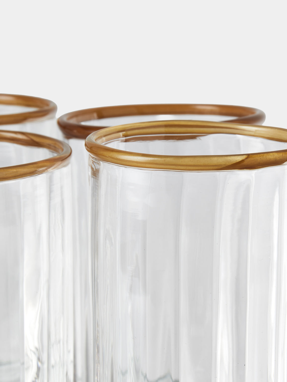 Akua Objects - Peter Hand-Blown Crystal Highballs (Set of 4) - Clear - ABASK