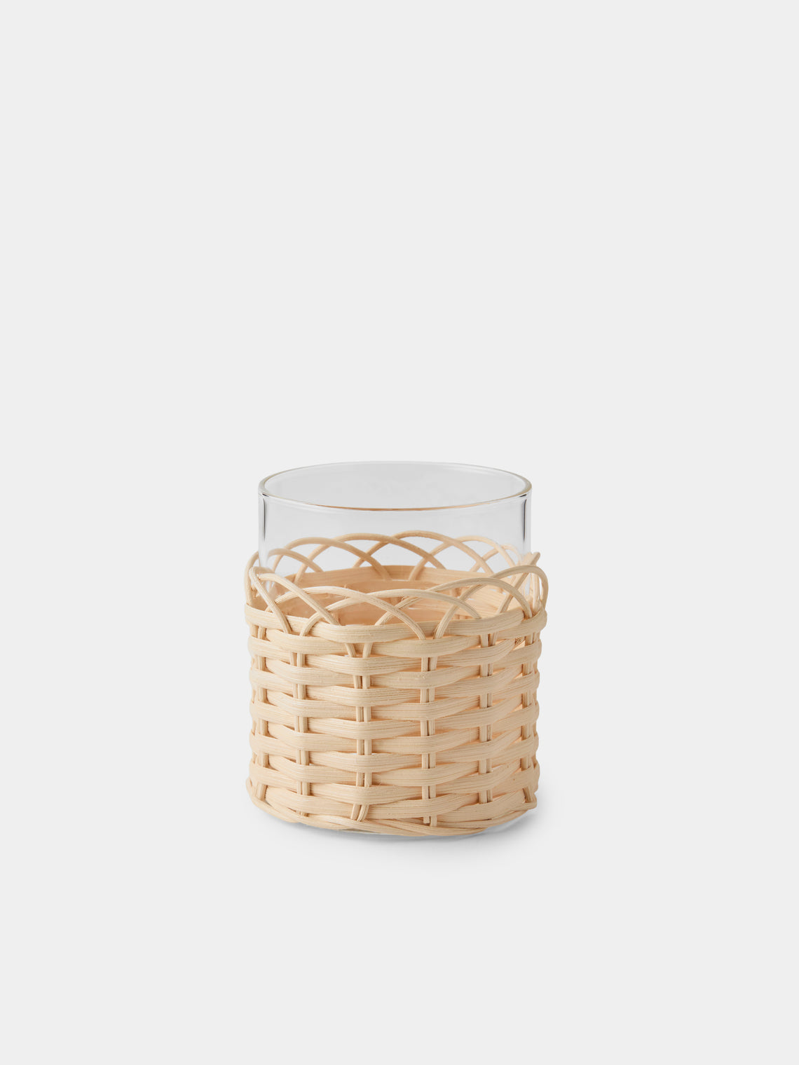 Pigment France - Wideville Rattan Table Candle Holder - Cream - ABASK - 