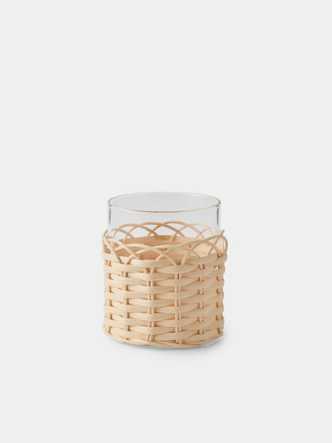 Pigment France - Wideville Rattan Table Candle Holder - Cream - ABASK - 