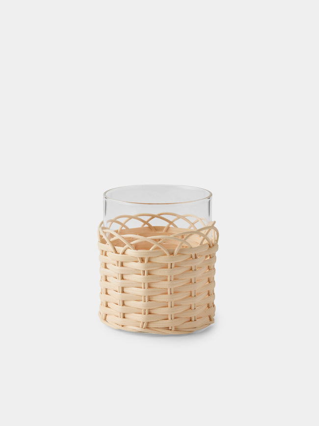 Pigment France - Wideville Rattan Table Candle Holder - Cream - ABASK - 