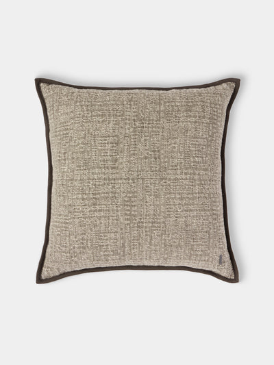 de Le Cuona - Tribal Linen and Wool Cushion (23.5in/60cm) - Gray - ABASK - 
