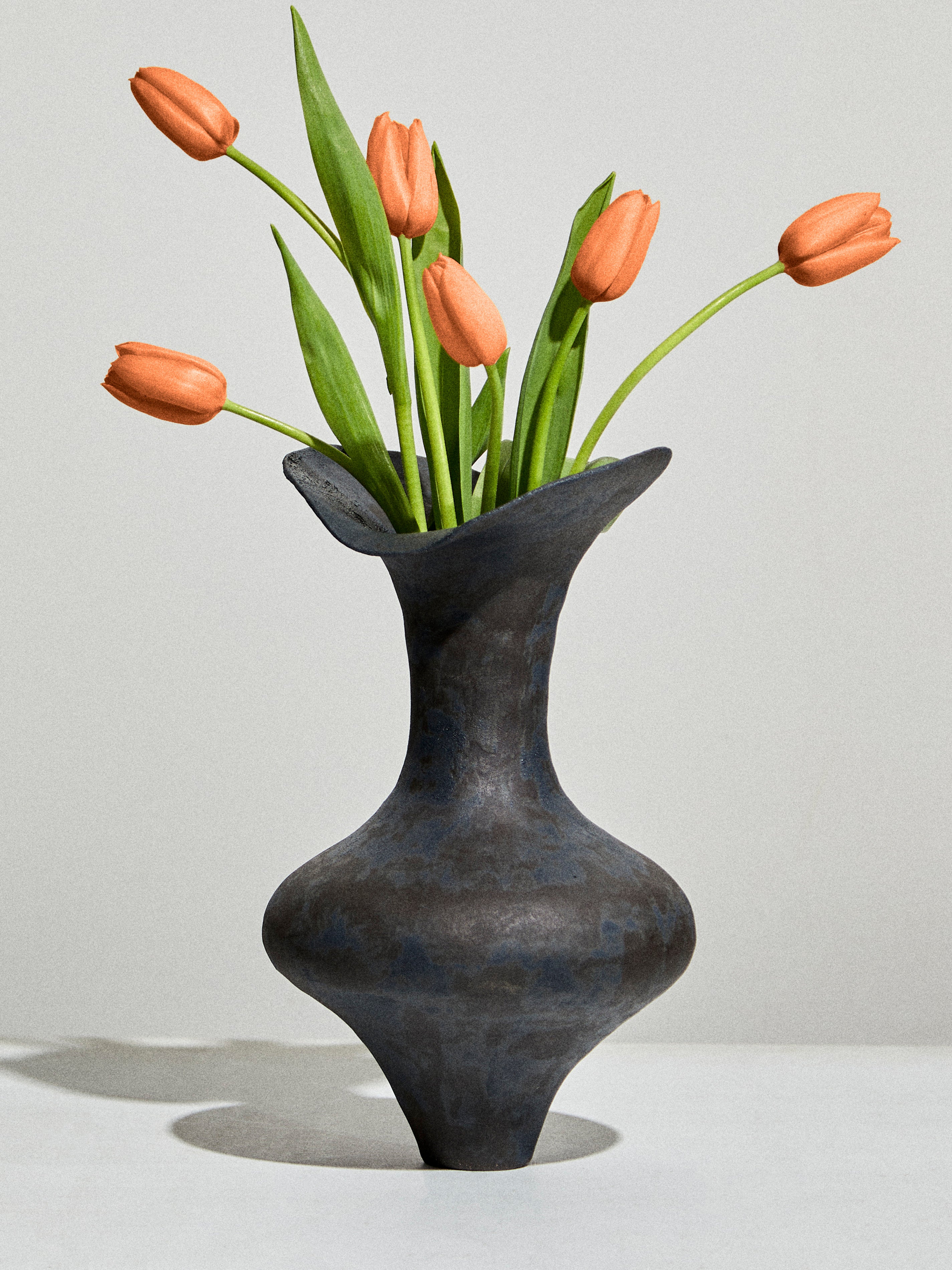 Black Celia Hand-Coiled Stoneware Vase (12in/31cm) by By Raffaella