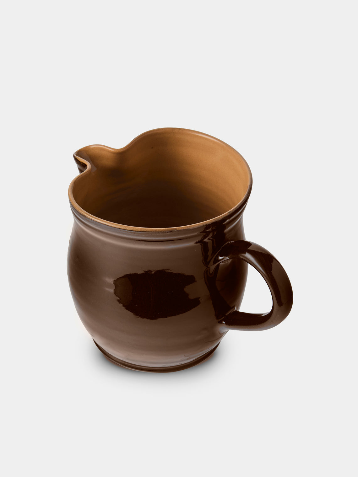 Poterie d’Évires - Cows Hand-Painted Ceramic Medium Jug - Dark Brown - ABASK