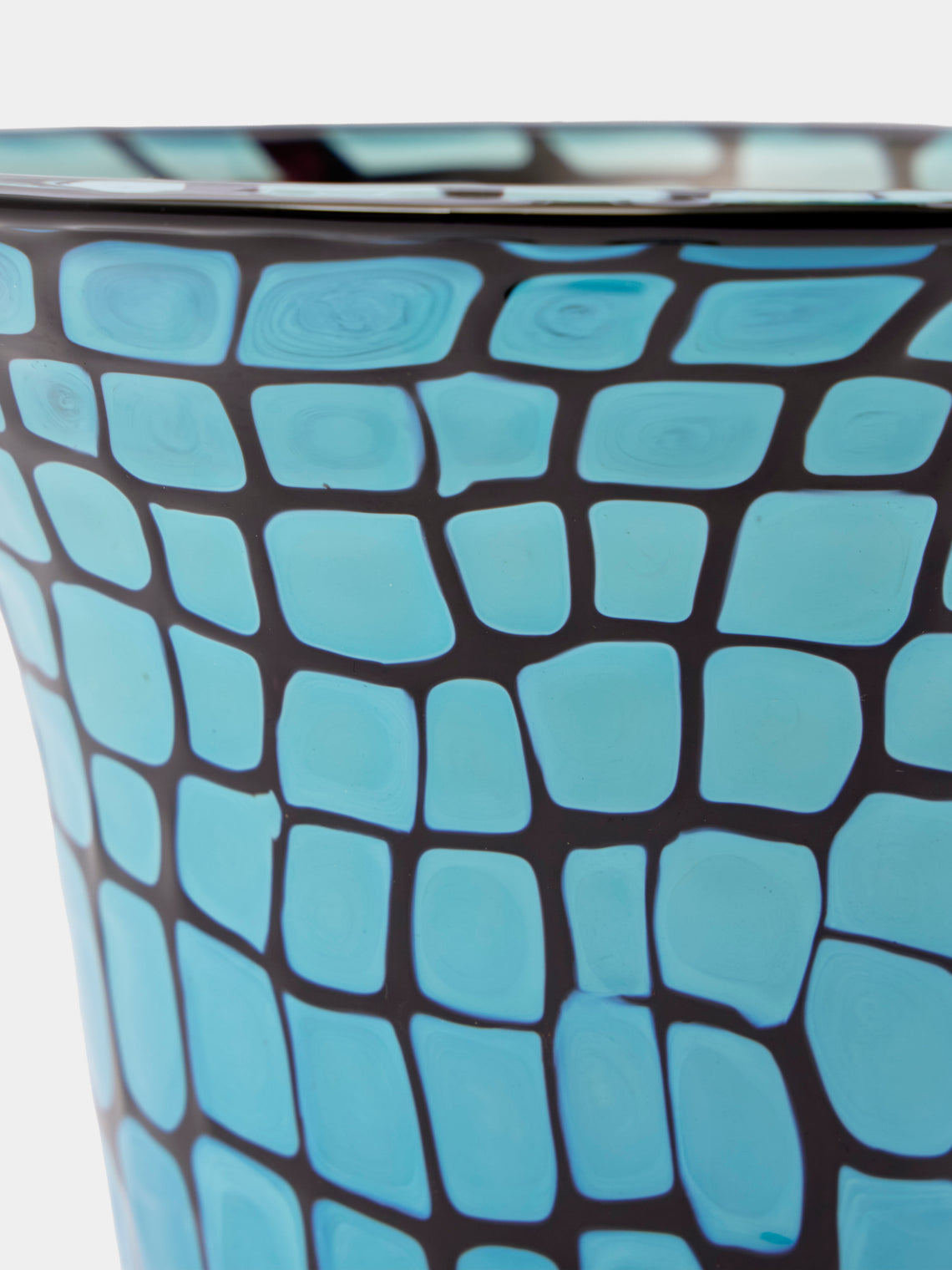 Antique and Vintage - 1960s Ercole Barovier Neo Murrine Murano Glass Vase (6.5in/17cm) - Blue - ABASK