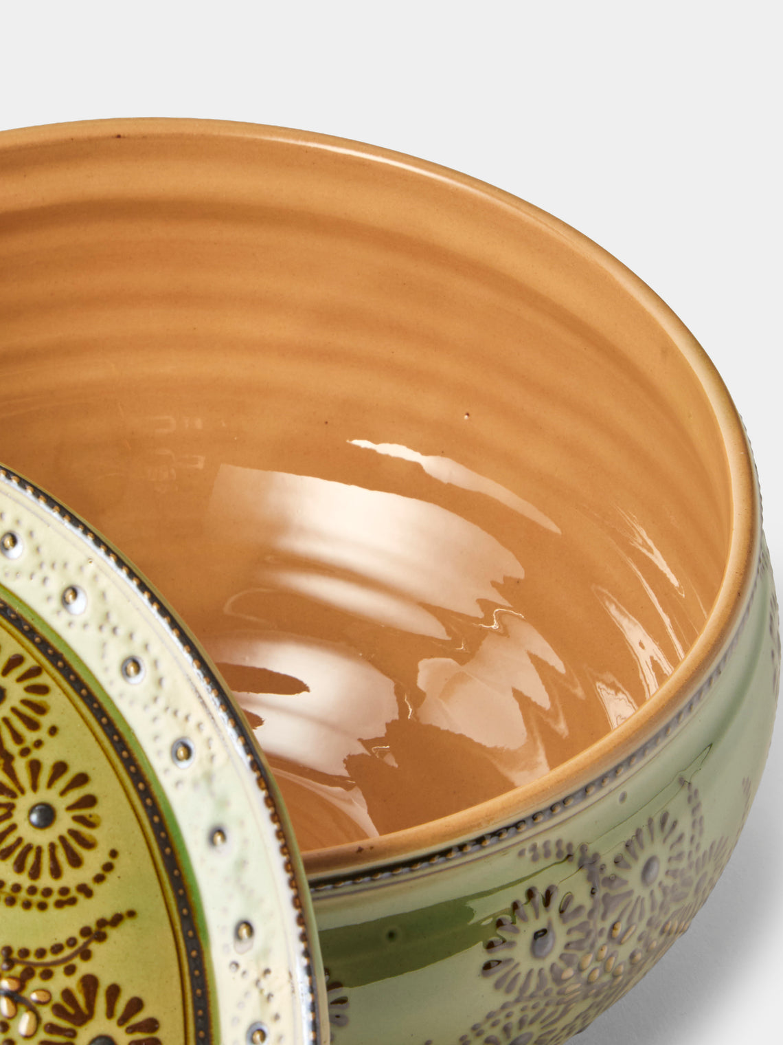 Poterie d’Évires - Flowers Hand-Painted Ceramic Soup Tureen - Green - ABASK