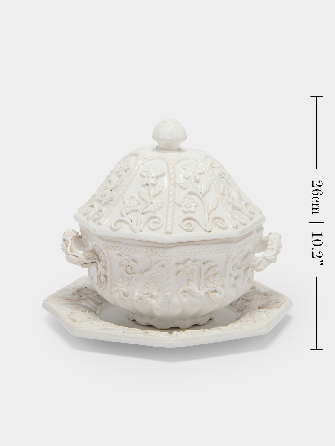 Antique and Vintage - 1920s Émile Tessier Ceramic Soup Tureen with Platter - White - ABASK