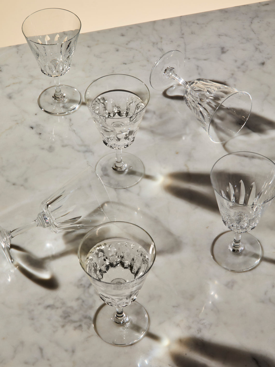 Antique and Vintage - Early-20th-Century Baccarat Côte d'Azur Crystal Water Glasses (Set of 6) - Clear - ABASK