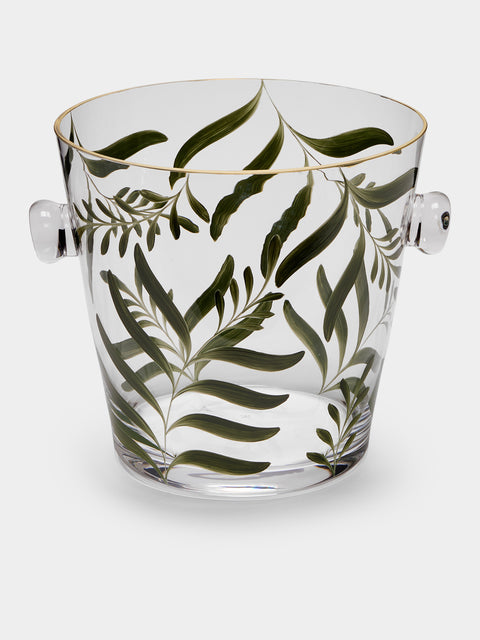 Los Vasos de Agua Clara - Saanen Hand-Painted Crystal Champagne Cooler - Green - ABASK - 