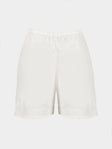 Ryan Roche - Silk Mini Shorts | Size: S - Ivory - ABASK - 