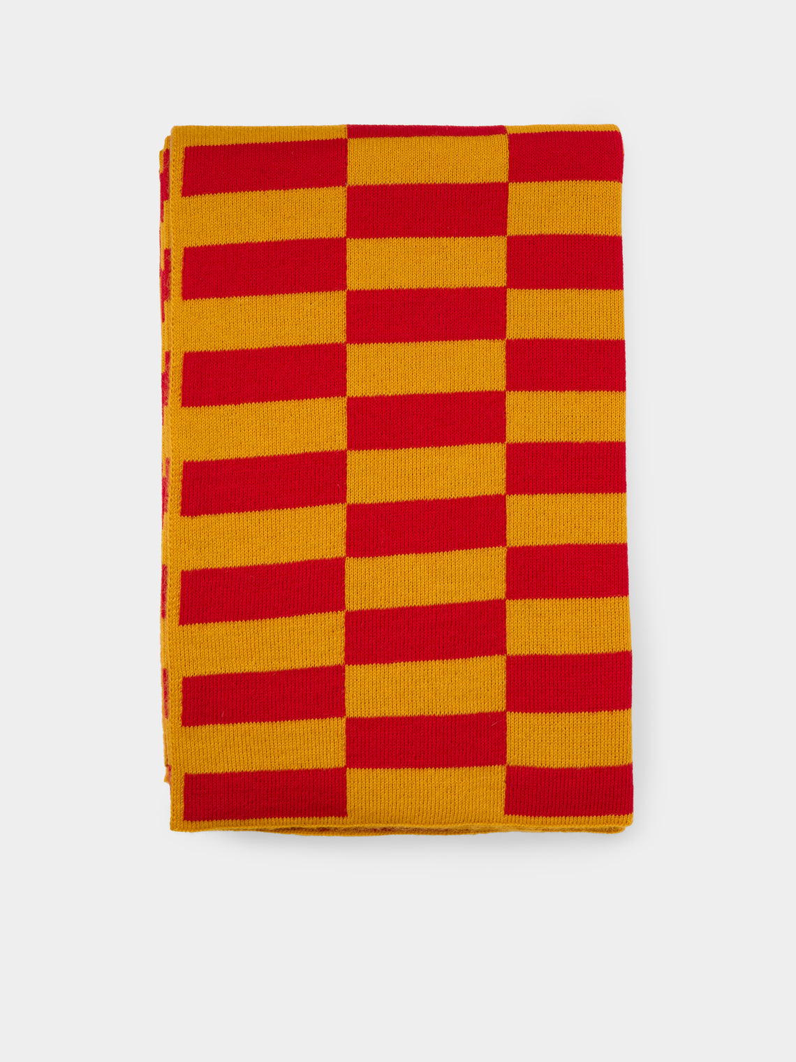 The Stroud - Sunflower Cotswold Lion Wool Blanket (86in/2.2m) - Red - ABASK