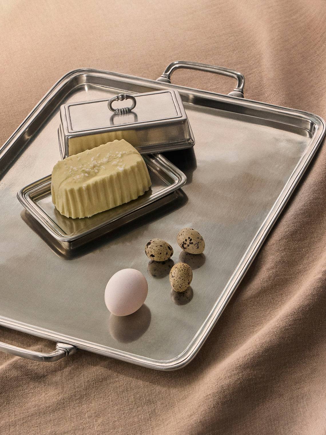 Cosi Tabellini - Umbria Pewter Tray (17.5in/45cm) - Silver - ABASK