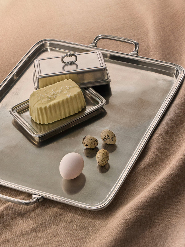 Cosi Tabellini - Umbria Pewter Tray (17.5in/45cm) - Silver - ABASK