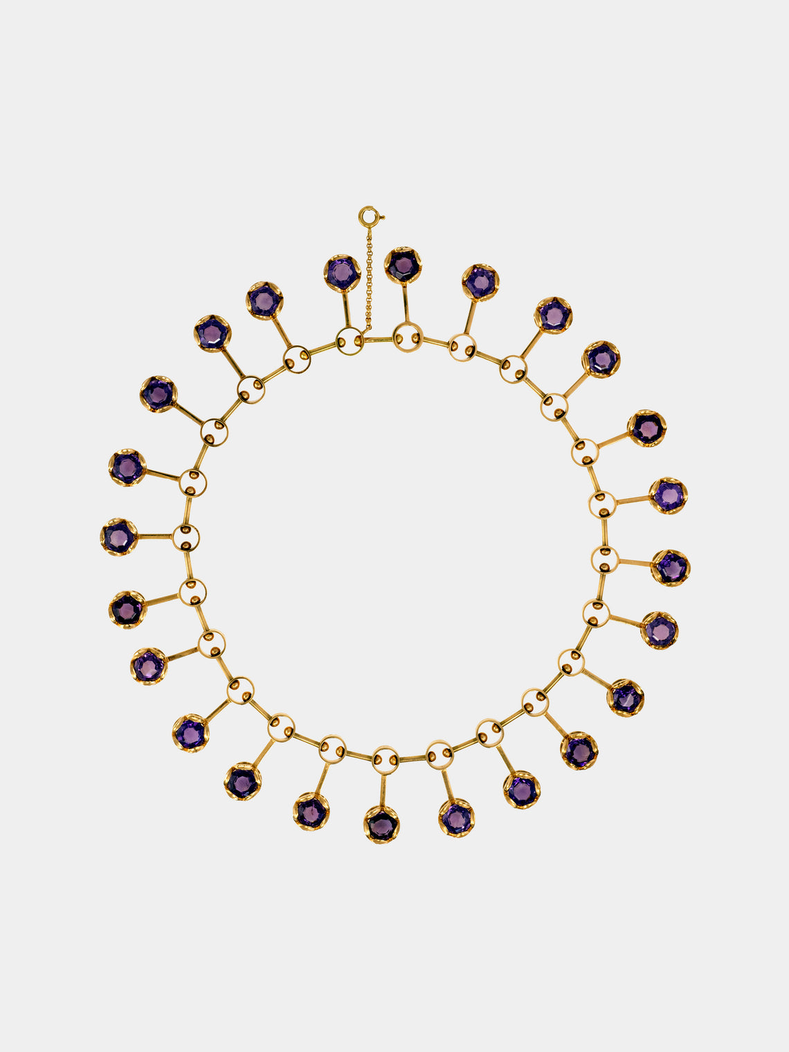 Mahnaz Collection - Women's Vintage 1972 Karl-Ingemar Johansson Amethyst and 18-Karat Gold Necklace - Gold - ABASK - 