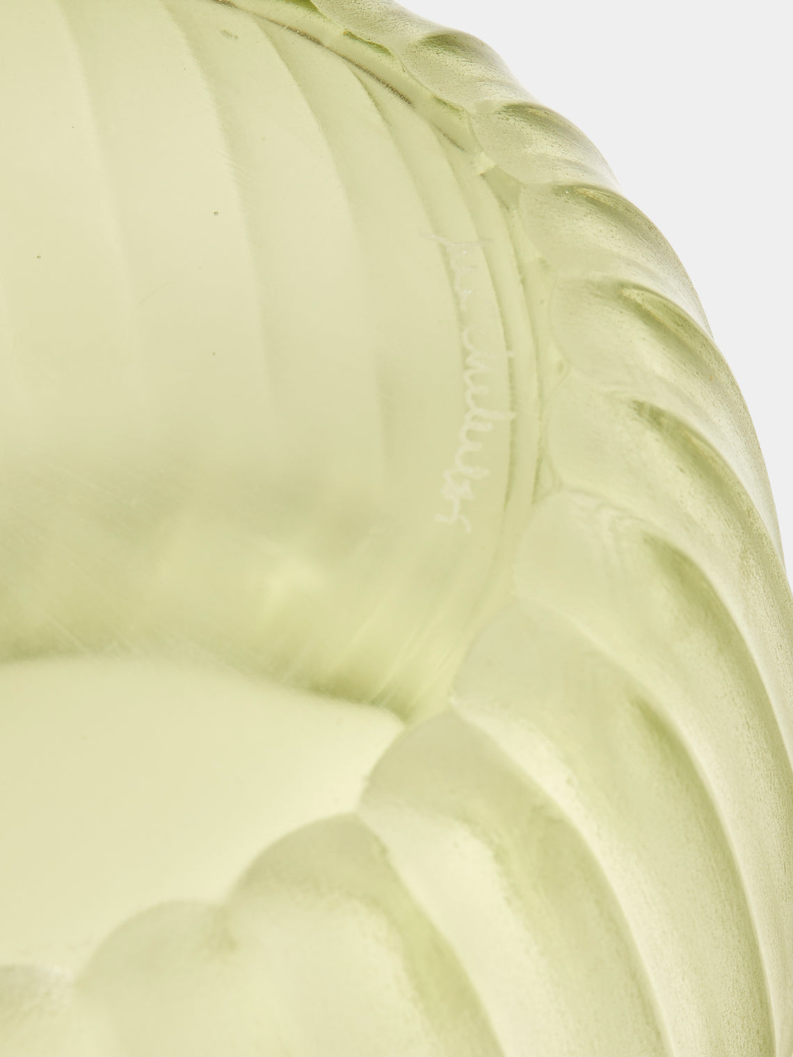 Micheluzzi Glass - Pozzo Verdino Coste Hand-Blown Murano Glass Vase (7in/18cm) - Green - ABASK