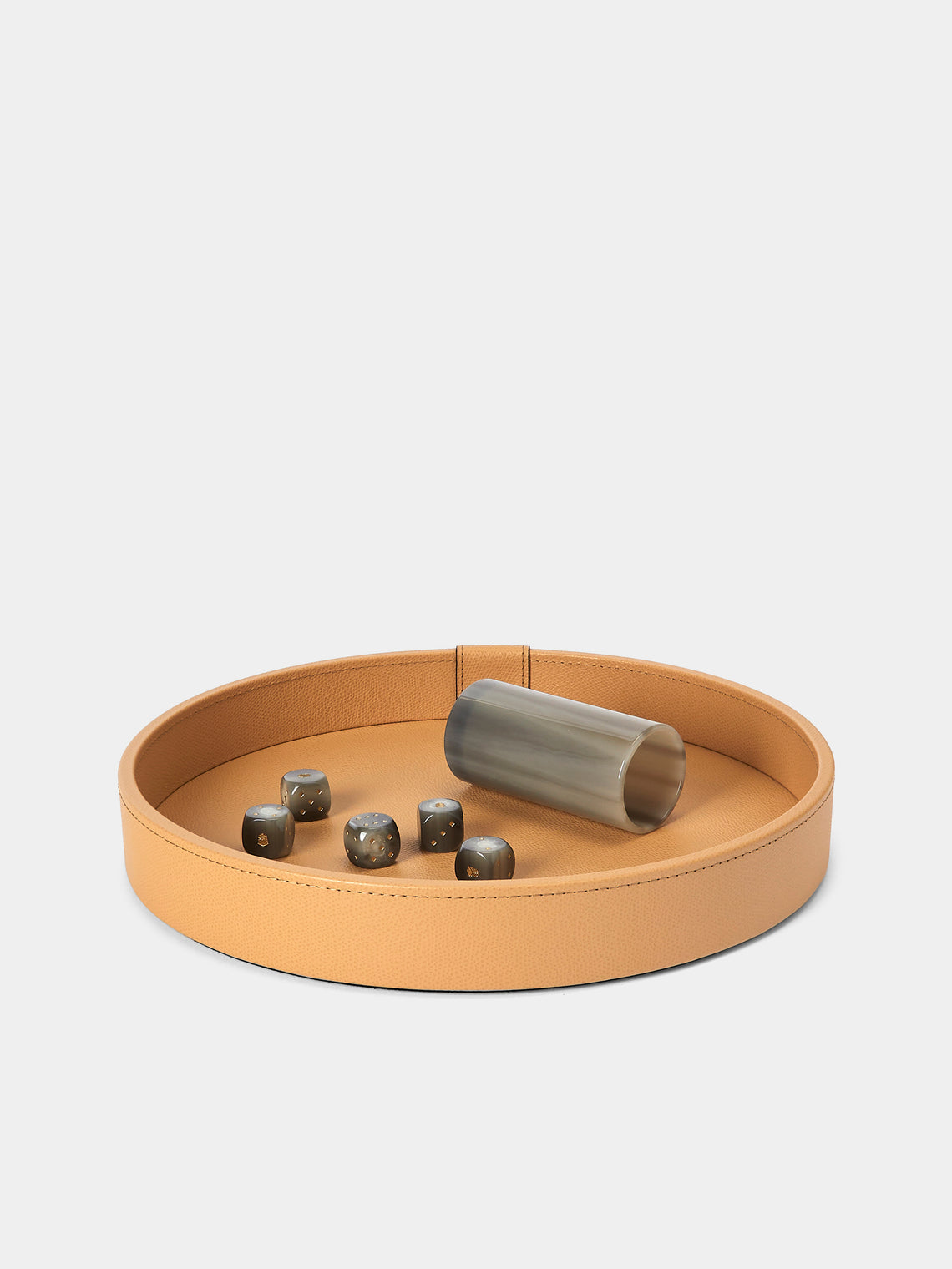 Pinetti - Leather Dice Set - Beige - ABASK - 