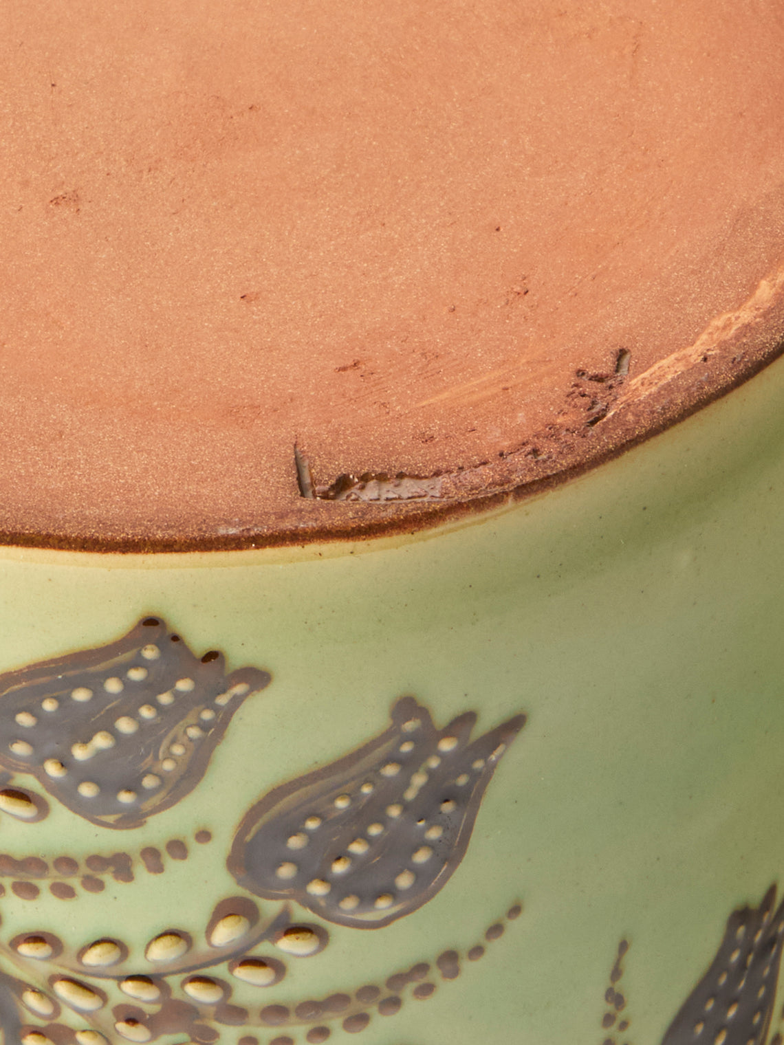 Poterie d’Évires - Flowers Hand-Painted Ceramic Utensil Pot - Green - ABASK