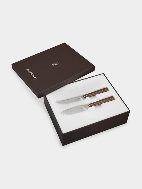 Puiforcat - Couteaux d'Orfèvre Stainless Steel and Wood Cheese Knives (Set of 2) - Silver - ABASK - 