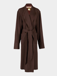 Dorso - The Gessato Wool Robe - Brown - ABASK - 