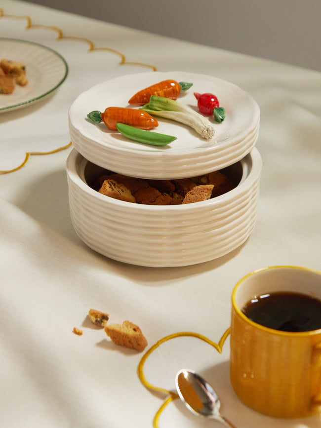 Este Ceramiche - Vegetables Hand-Painted Ceramic Trompe-L'oeil Box -  - ABASK