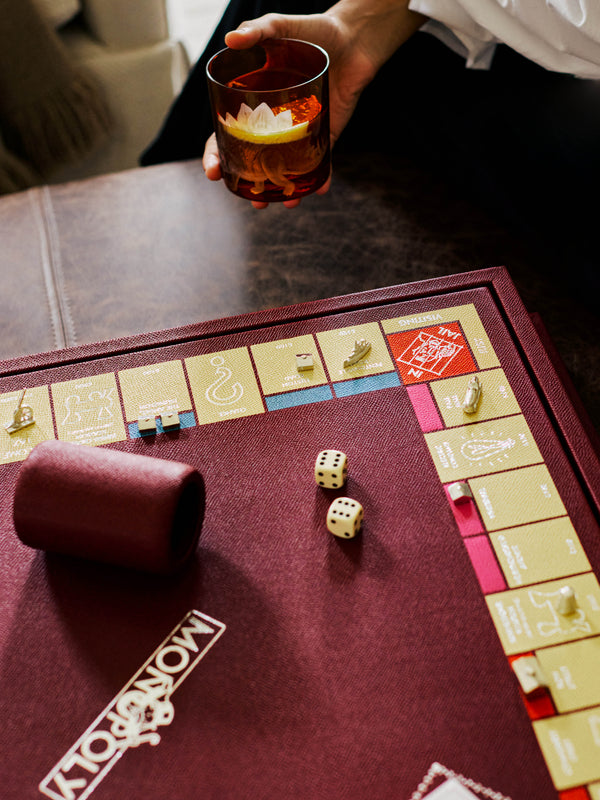 Geoffrey Parker - Leather Monopoly Set - Burgundy - ABASK