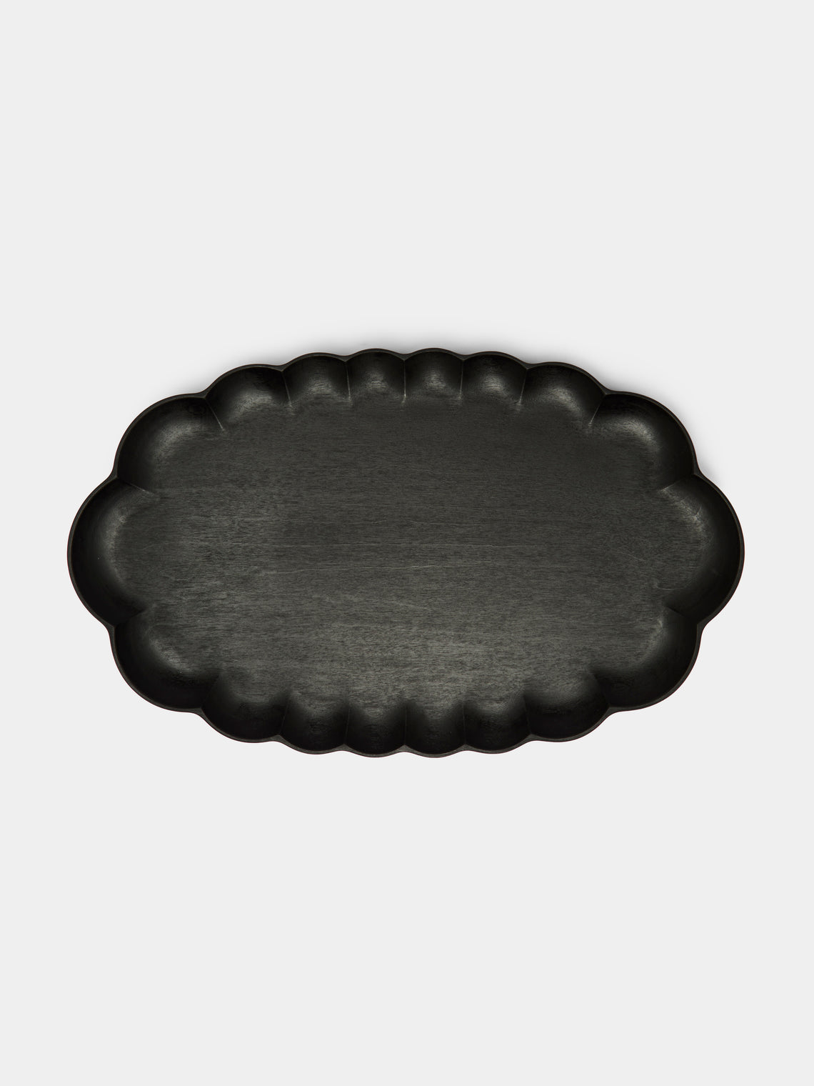 Rinka Hand-Carved Wood Oval Tray (12in/30cm)