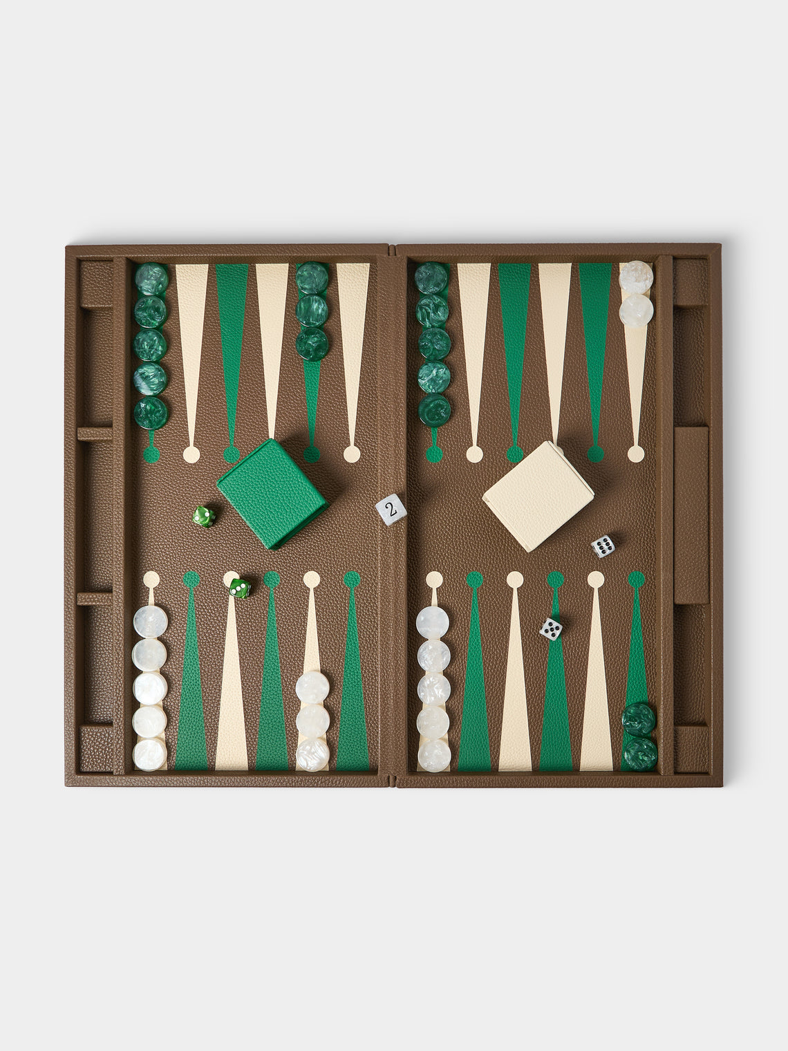 Belotier - Leather Large Backgammon Set - Brown - ABASK - 