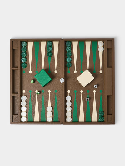Belotier - Leather Large Backgammon Set - Brown - ABASK - 