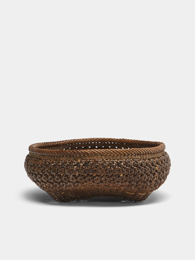 Junpei Kawaguchi - Hand-Braided Rattan Flower Basket - Brown - ABASK - 