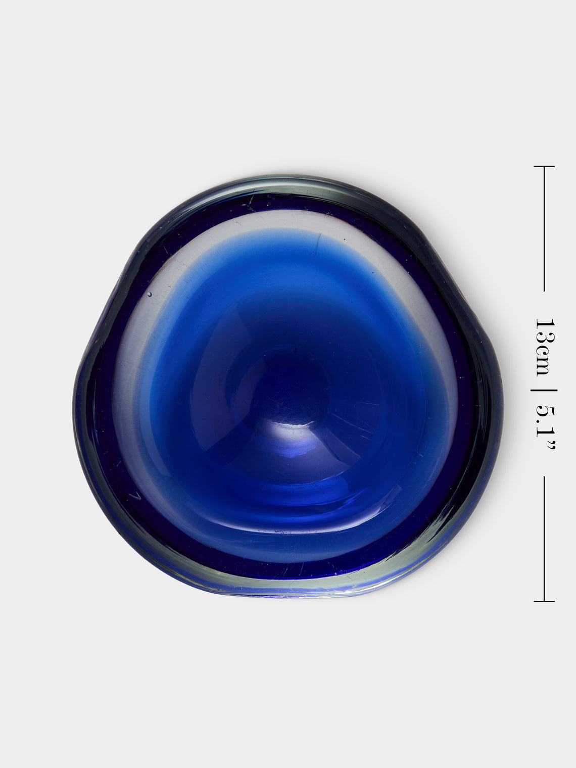 Antique and Vintage - Mid-Century Murano Glass Ashtray - Blue - ABASK