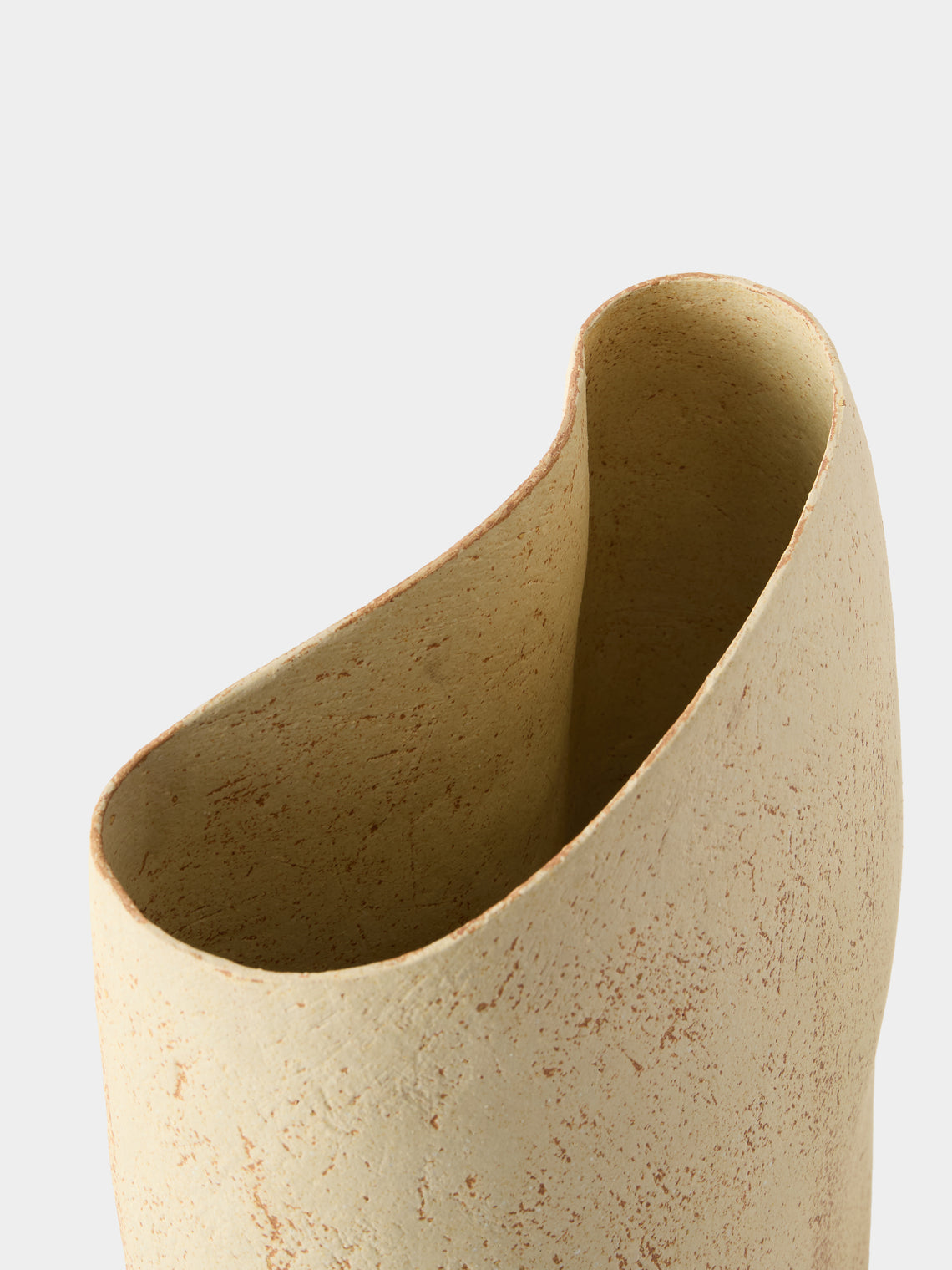 Linda Ouhbi - No. 4 Hand-Built Stoneware Vase (16in/41cm) - Beige - ABASK