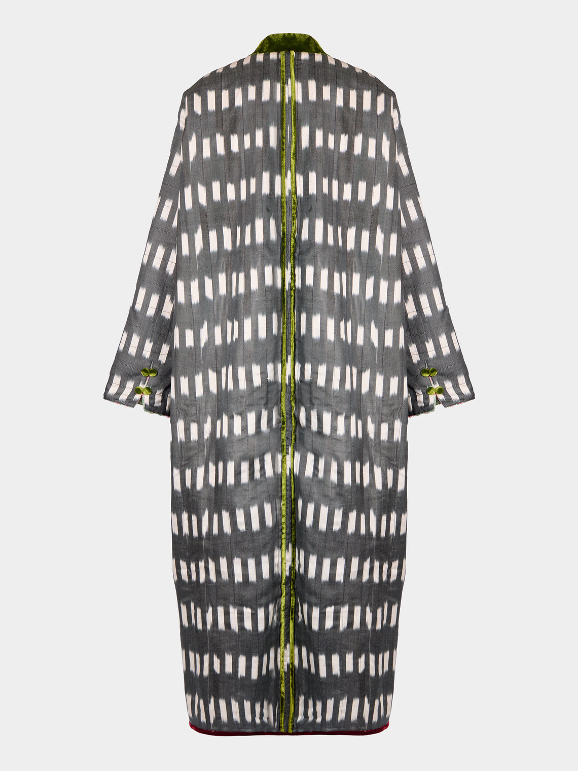 Nazzy Beglari - Women's Hand-Loomed Ikat Velvet Reversible Robe | One Size - Multiple - ABASK